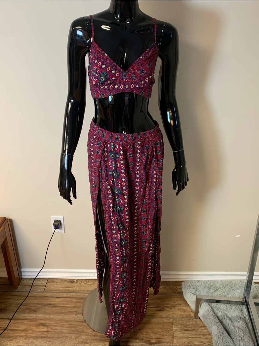 SHEIN Boho Paisley Print 2-Piece Set – M